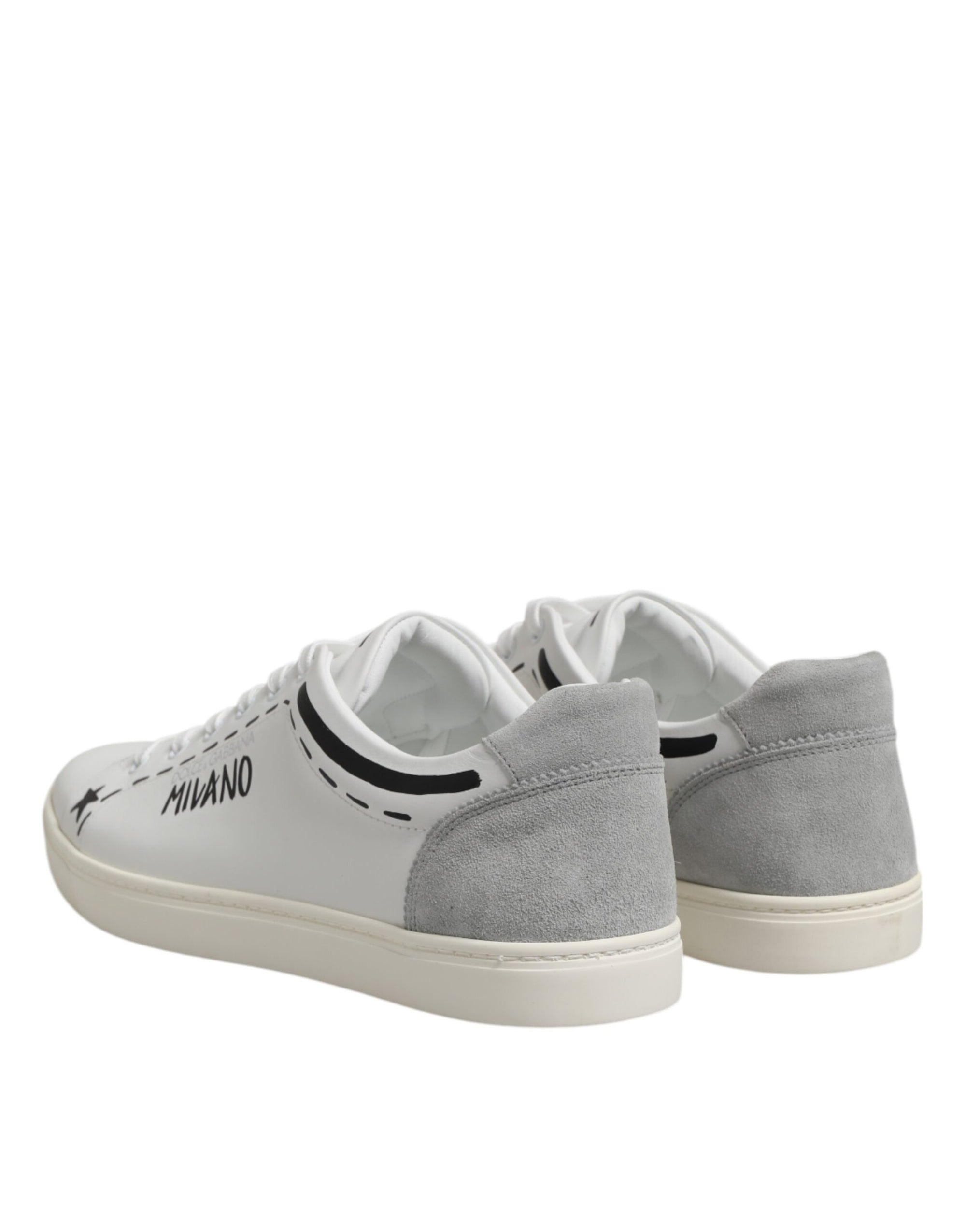 Dolce & Gabbana White Leather MILANO Low Top Sneakers Shoes