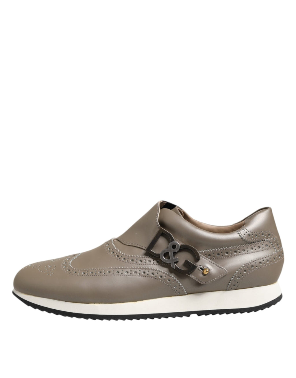 Dolce & Gabbana Brown Leather Men Low Top Sneakers Shoes