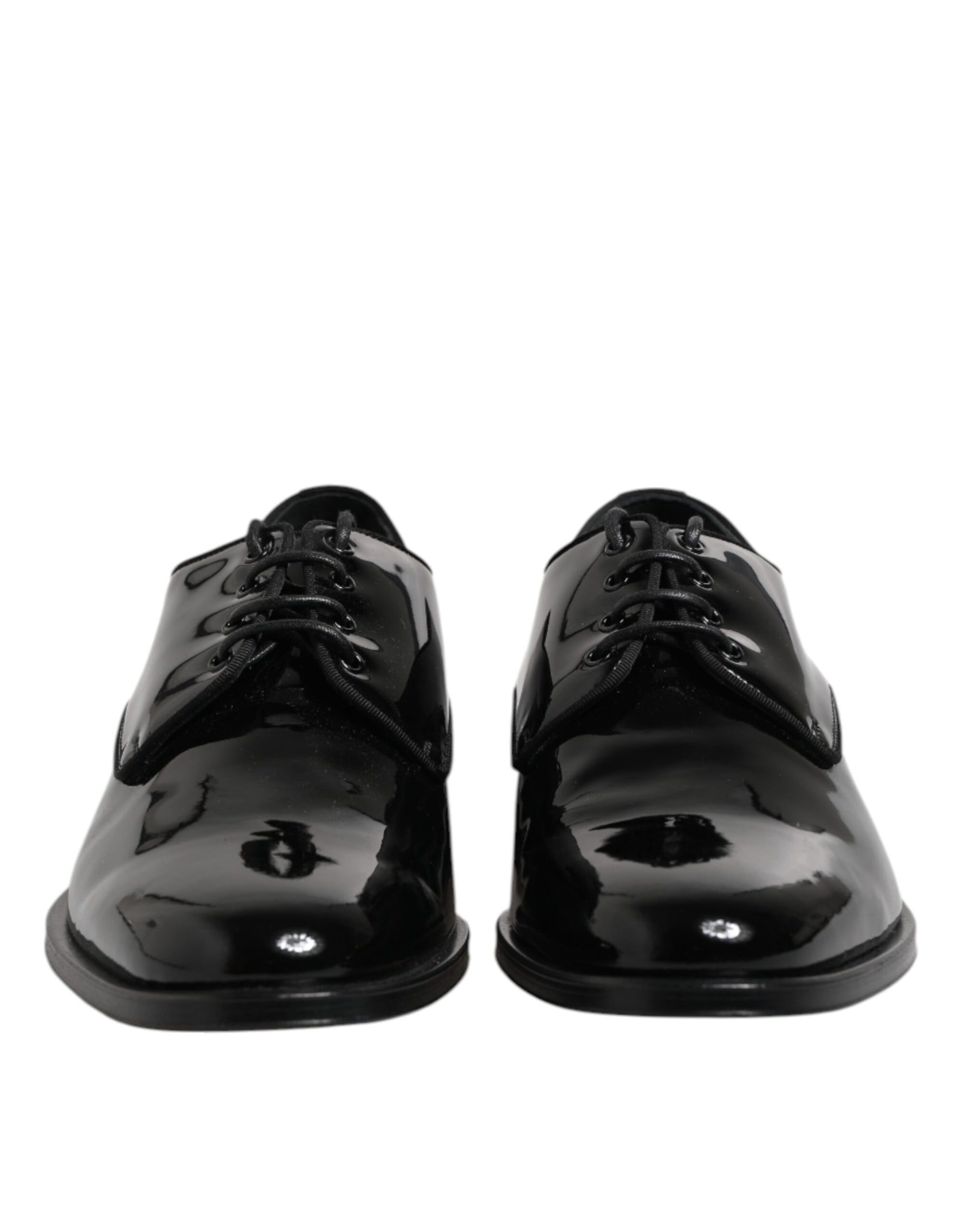 Dolce & Gabbana Black Patent Leather Derby Formal Dress Shoes