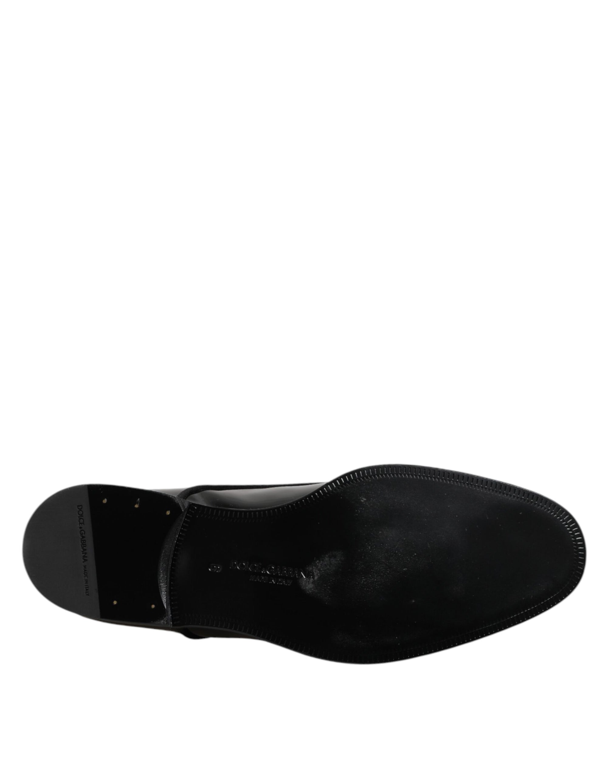 Dolce & Gabbana Black Patent Leather Derby Formal Dress Shoes