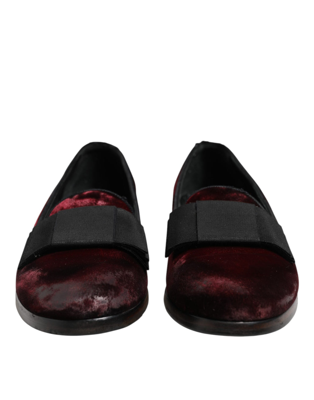Dolce & Gabbana Red Velvet Men Slip On Loafers Dress Shoes