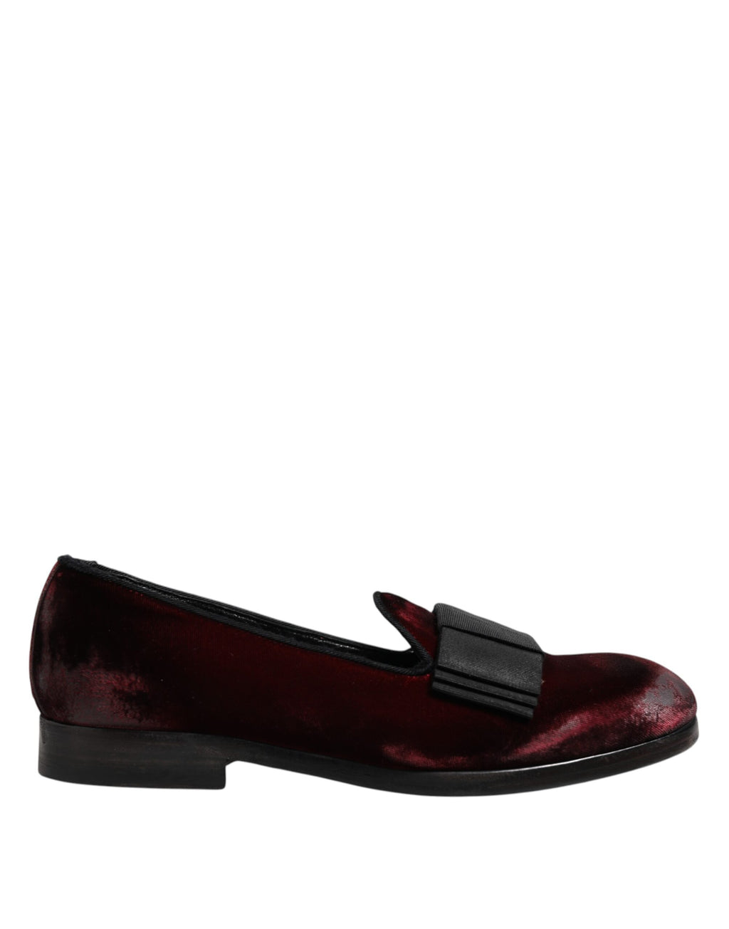 Dolce & Gabbana Red Velvet Men Slip On Loafers Dress Shoes