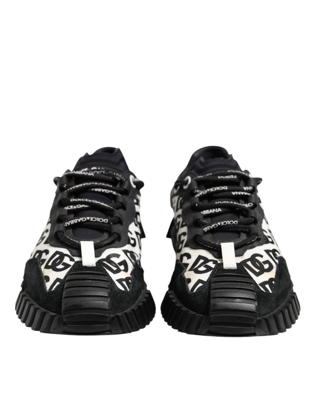 Dolce & Gabbana Black Logo Lace Up Low Top NS1 Sneakers Shoes