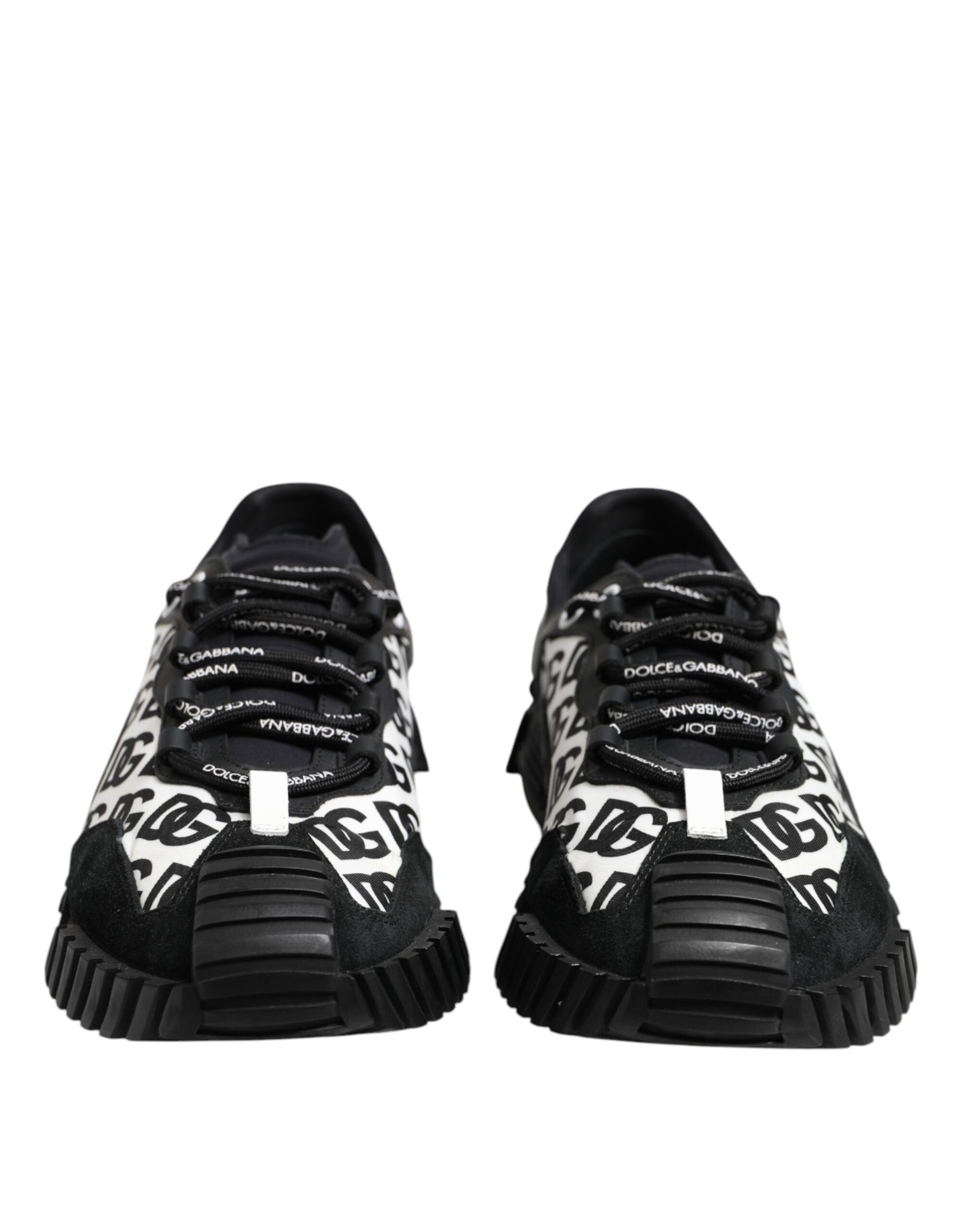 Dolce & Gabbana Black Logo Lace Up Low Top NS1 Sneakers Shoes