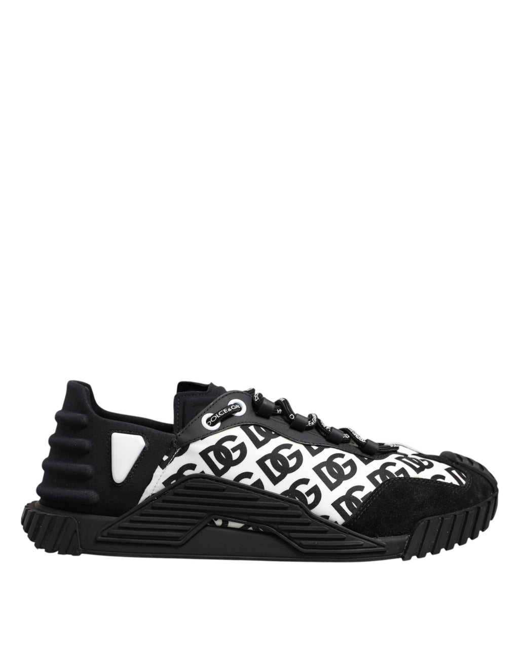 Dolce & Gabbana Black Logo Lace Up Low Top NS1 Sneakers Shoes