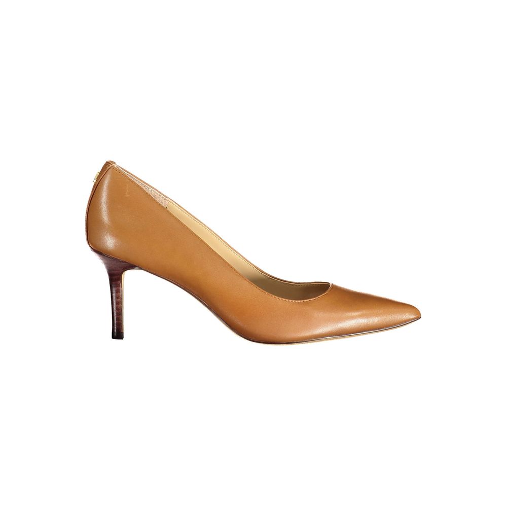 Ralph Lauren Brown Leather Flat Shoe