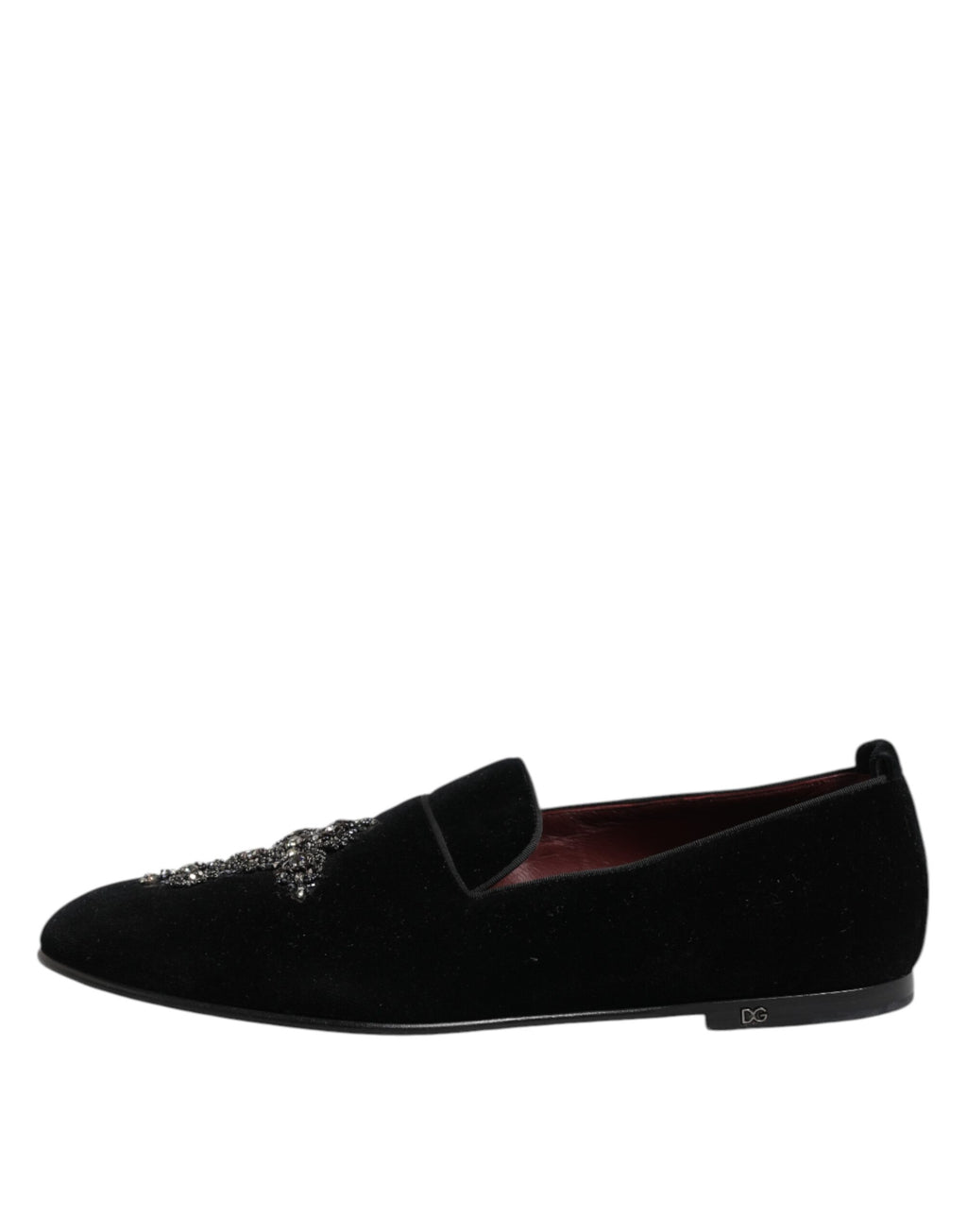 Dolce & Gabbana Black Velvet Crystal Crown Formal Dress Shoes