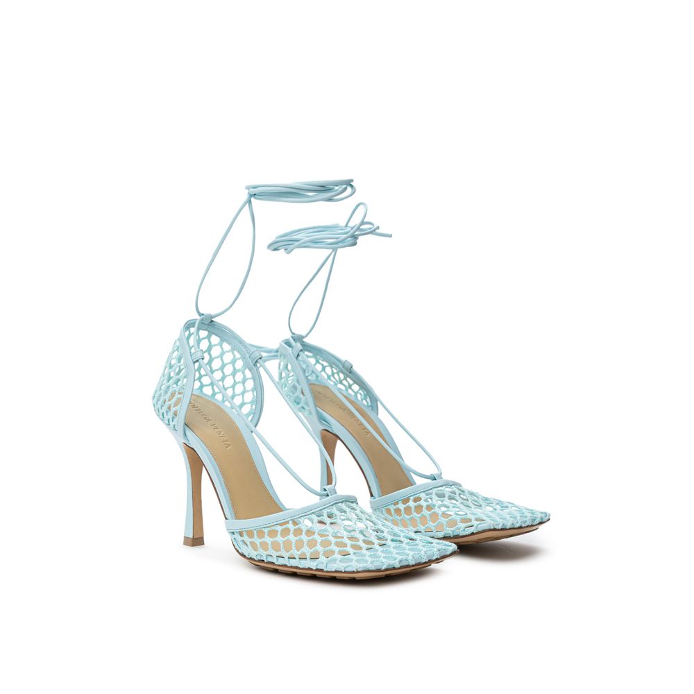 Bottega Veneta Blue Fabric And Leather Sandal