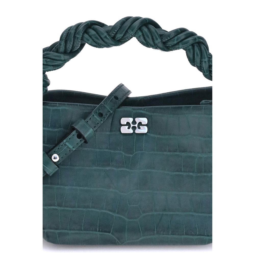 Ganni Bou mini crocodile patent leather Handbag