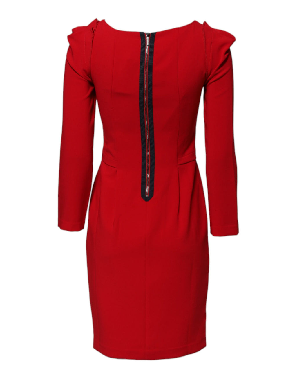 Armani Exchange Red Above Knee Long Sleeves Sheath Dress