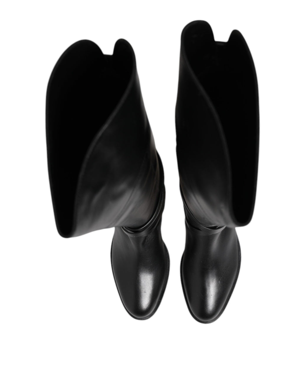 Elisabetta Franchi Black Leather Buckled High Boots Shoes