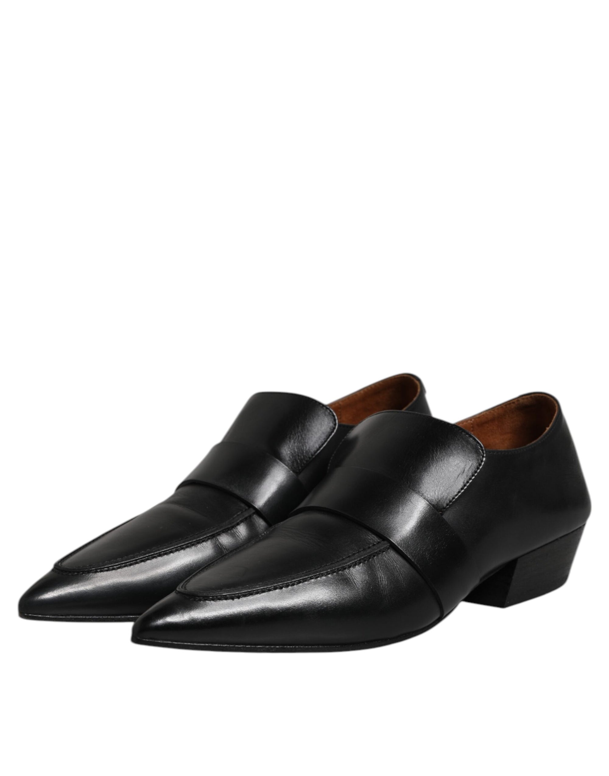 Marsell Black Soft Leather Loafer Pointed Toe Slip On Shoes