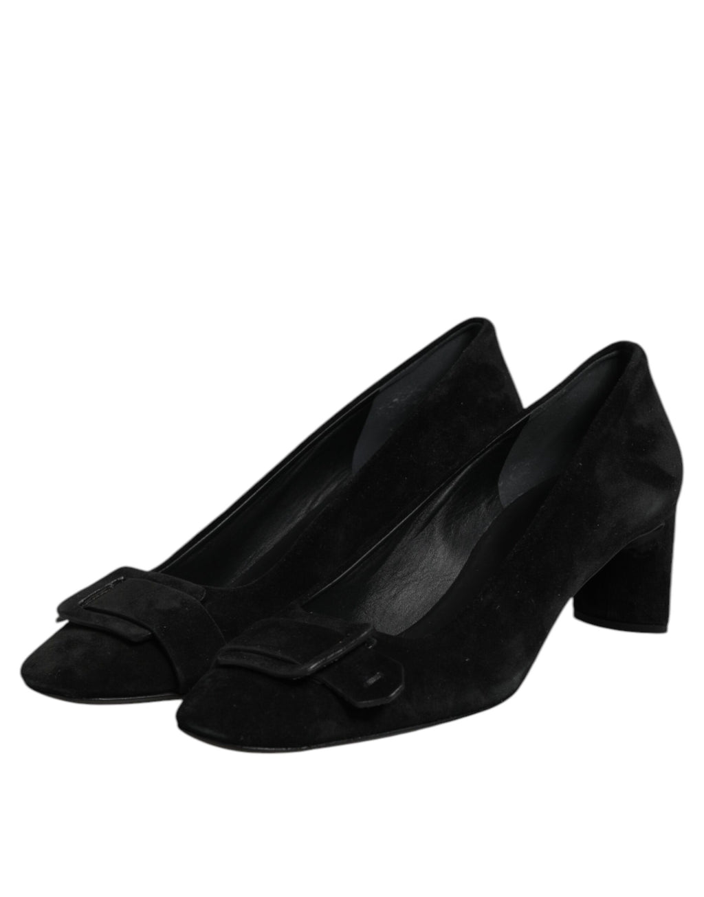 DEL CARLO Black Suede Leather Slip On High Heels Pump Shoes