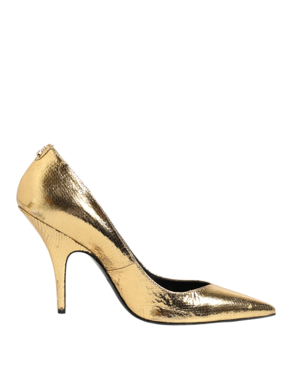 Patrizia Pepe Gold Patent Leather High Heels Pump Shoes