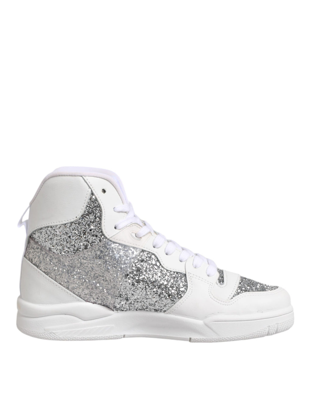 Chiara Ferragni White Silver High Top Women Sneakers Shoes