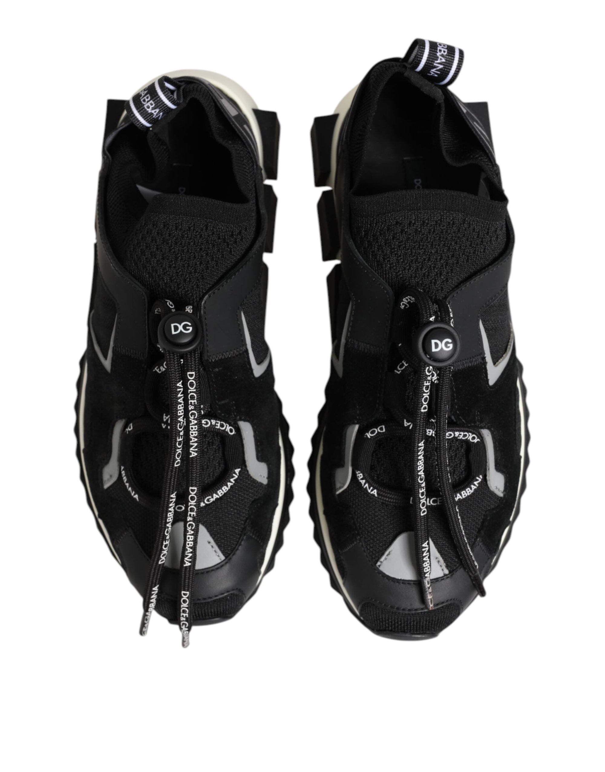 Dolce & Gabbana Black White Logo Sorrento Sneakers Shoes