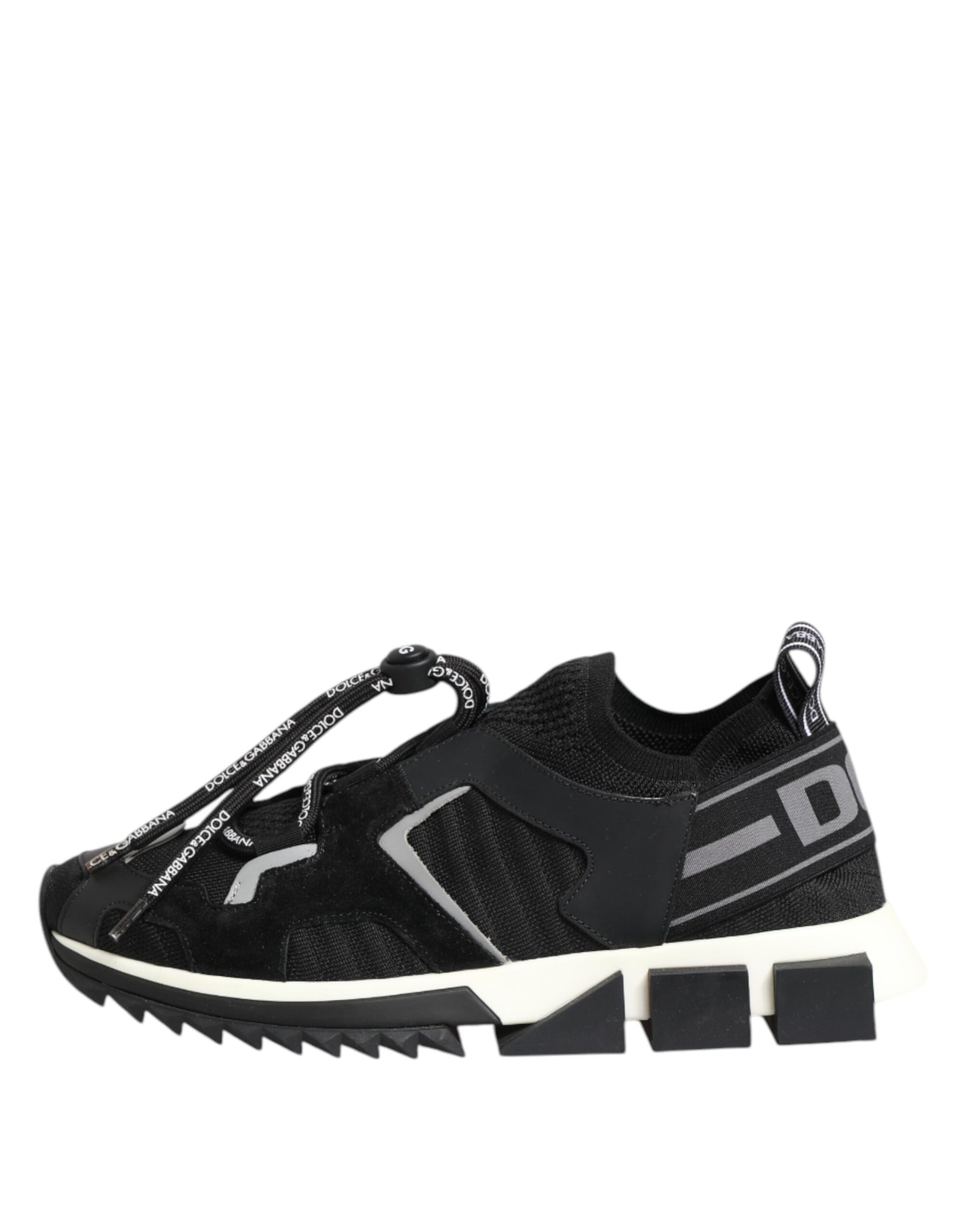 Dolce & Gabbana Black White Logo Sorrento Sneakers Shoes