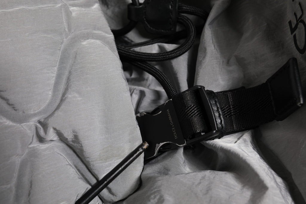 Dolce & Gabbana Gray Milano Print Drawstring Travel Backpack Bag