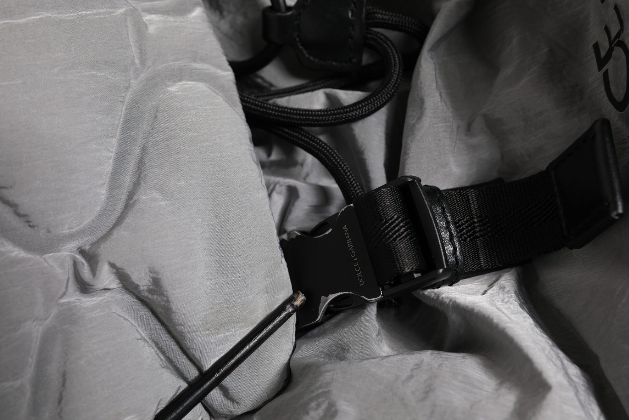 Dolce & Gabbana Gray Milano Print Drawstring Travel Backpack Bag