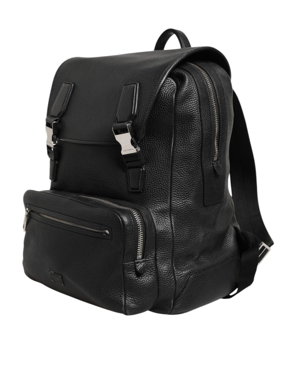 Dolce & Gabbana Black Palermo Backpack Hammered Calfskin Leather Bag