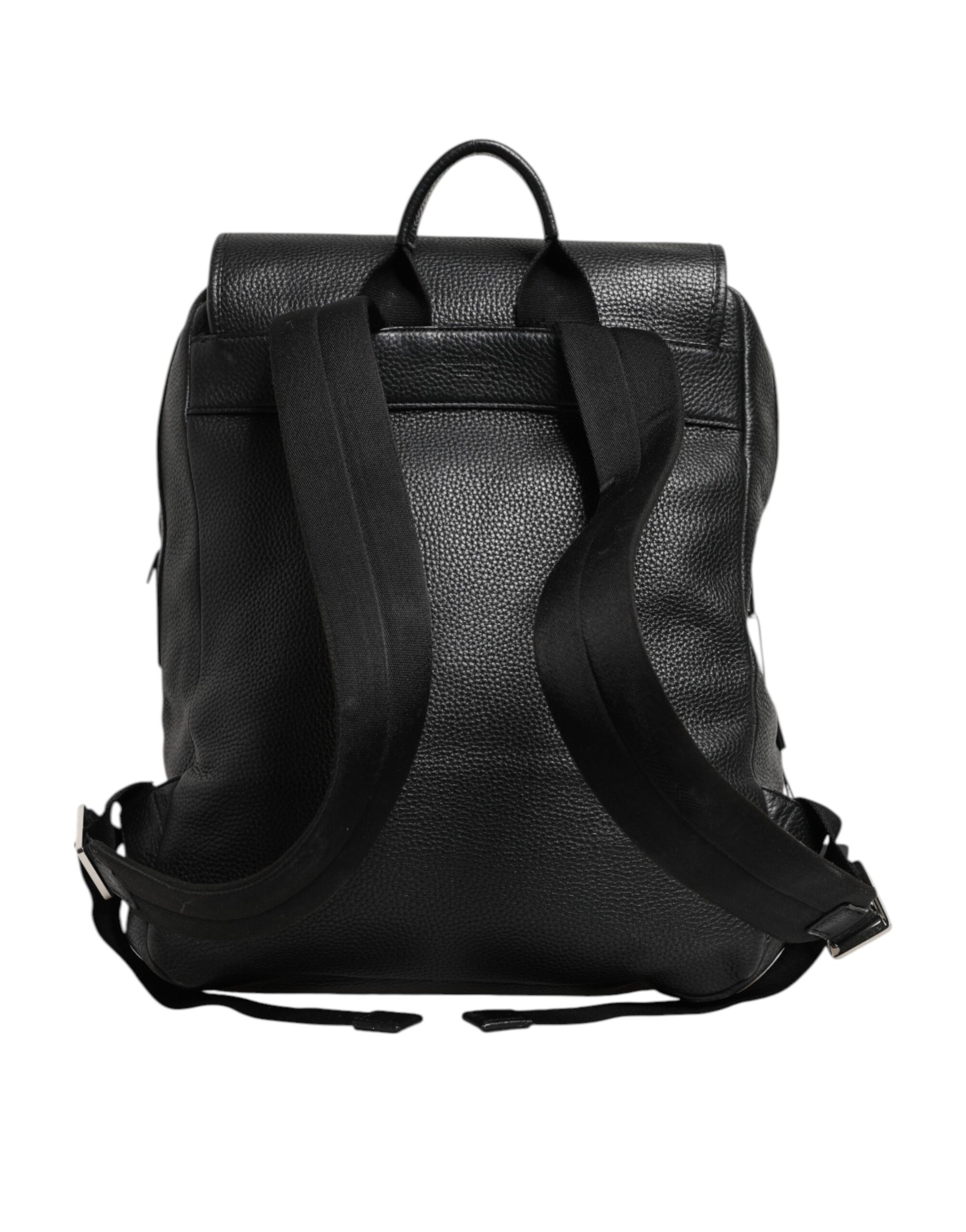 Dolce & Gabbana Black Palermo Backpack Hammered Calfskin Leather Bag