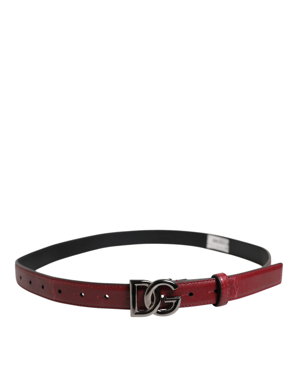 Dolce & Gabbana Red Classic Metal DG Logo Buckle Belt