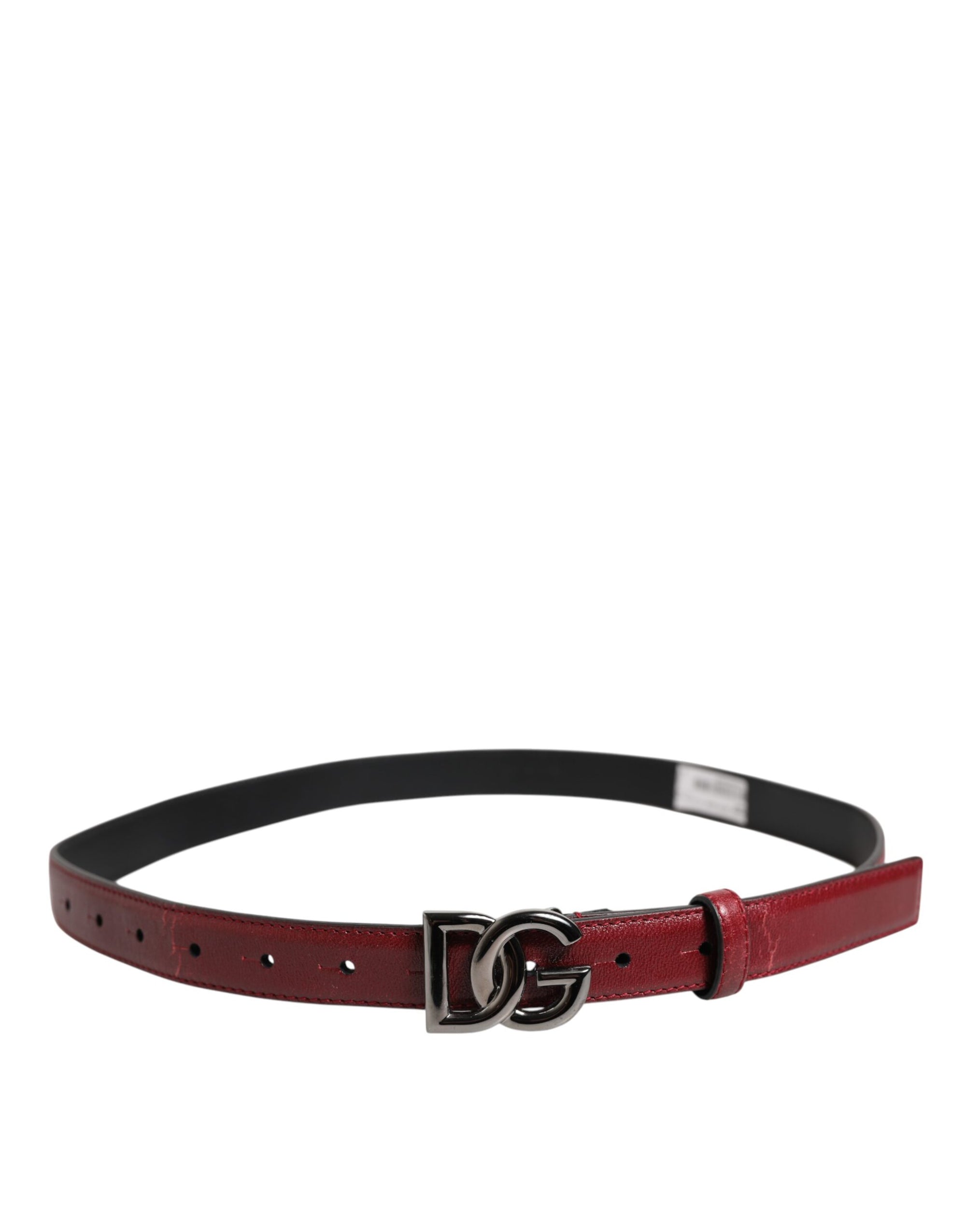 Dolce & Gabbana Red Classic Metal DG Logo Buckle Belt