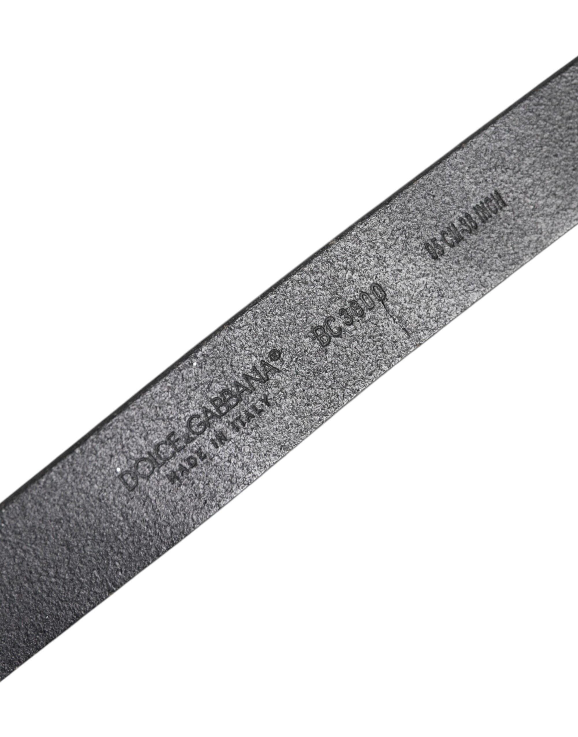 Dolce & Gabbana Black Classic Leather Gold Metal Buckle Belt