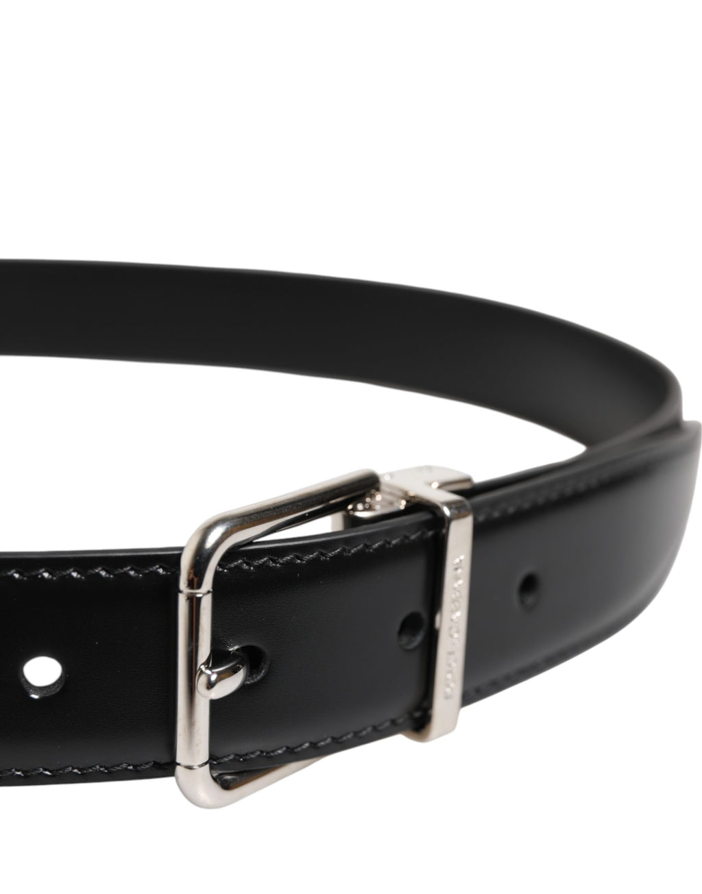 Dolce & Gabbana Black Classic Leather Metal Buckle Belt