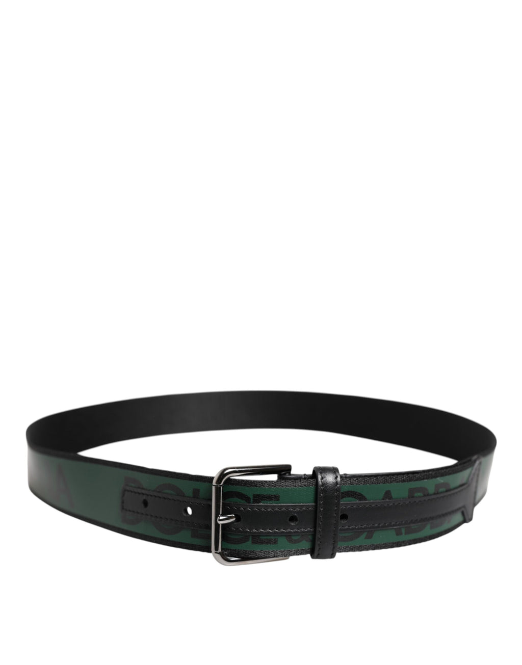 Dolce & Gabbana Green Black Polyester DG Logo Buckle Belt