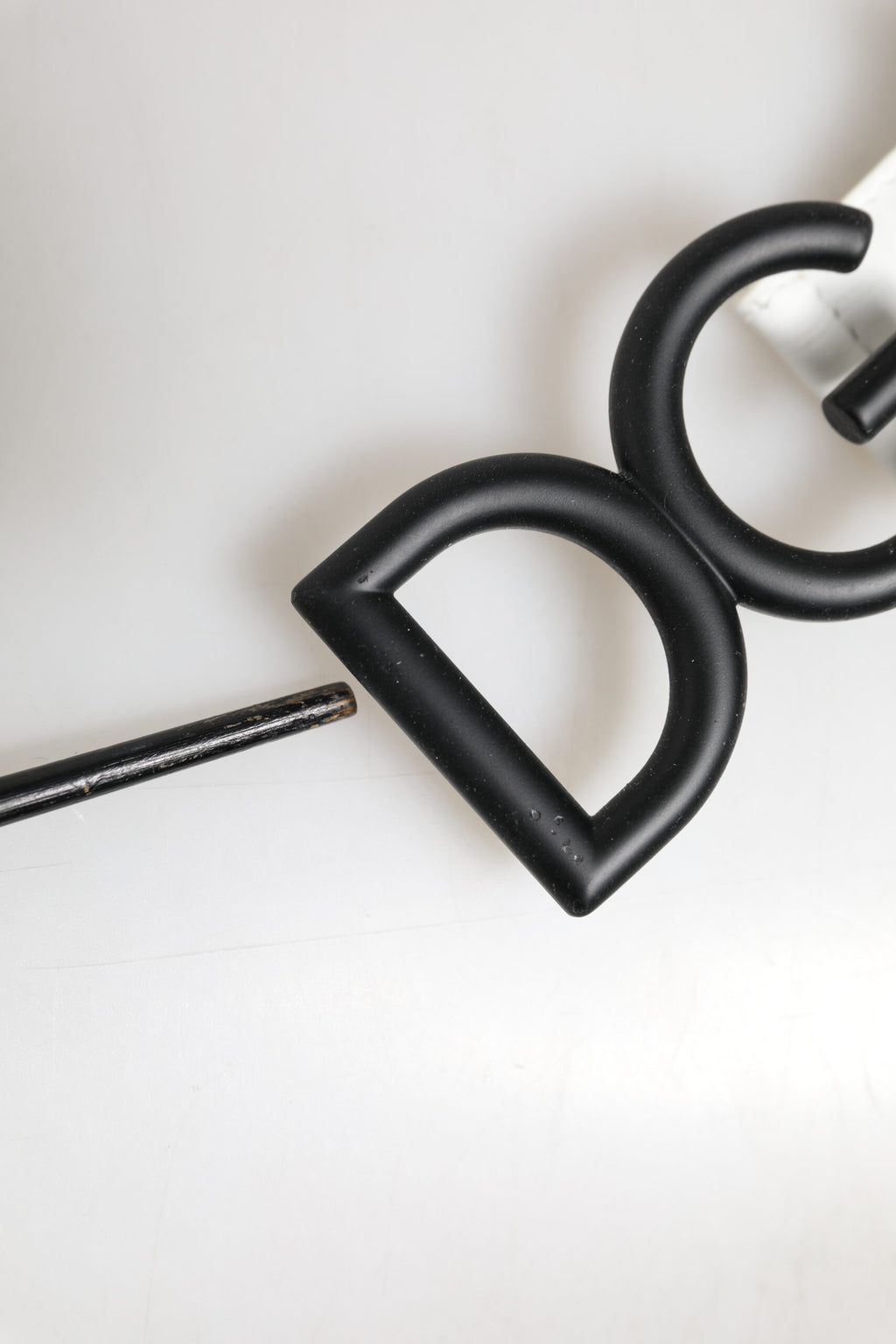 Dolce & Gabbana Black White Metal DG Logo Buckle Belt