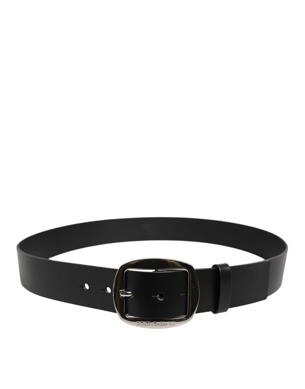 Dolce & Gabbana Black Leather Classic Metal Buckle Belt