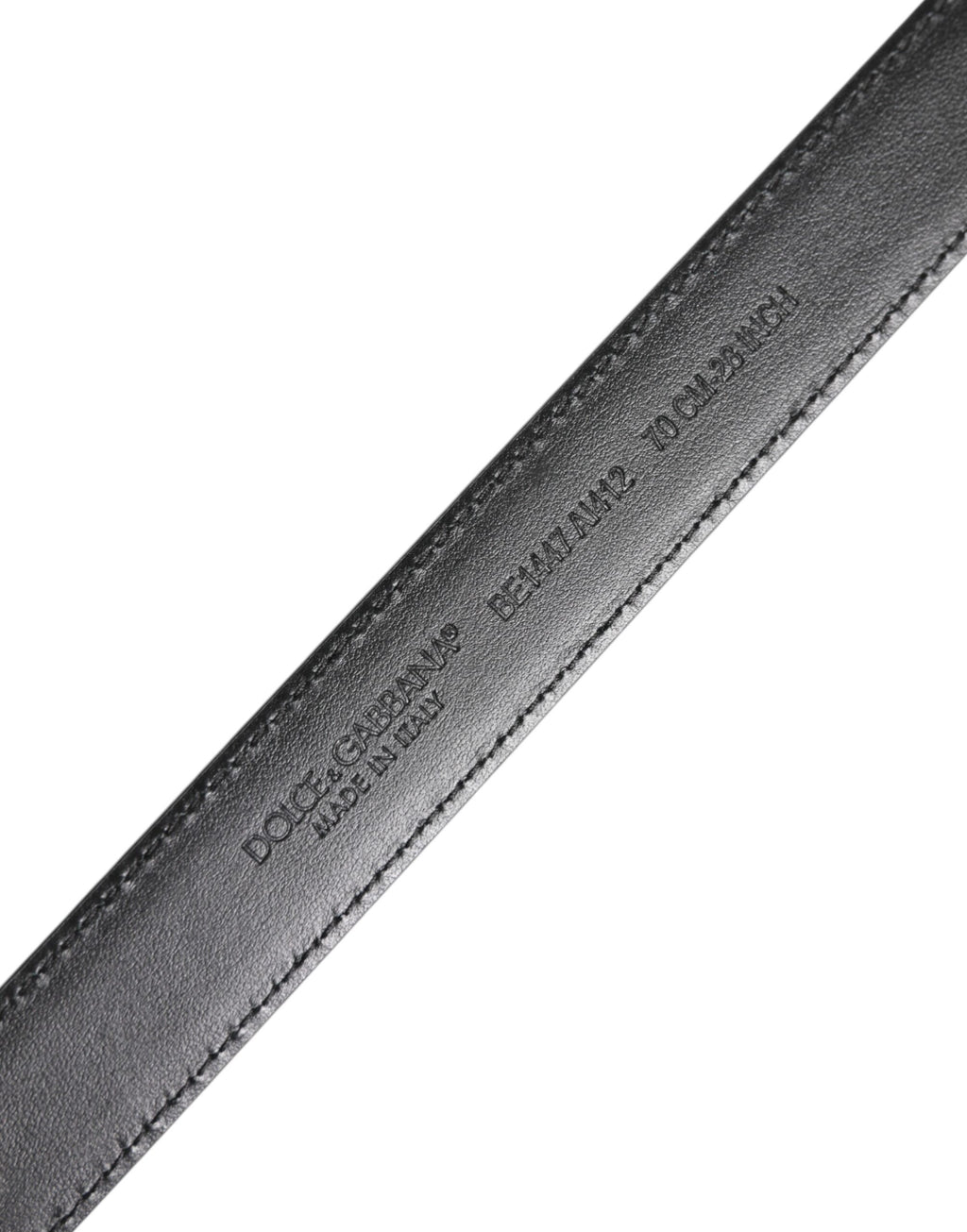 Dolce & Gabbana Black White Leather Silver Metal Buckle Belt