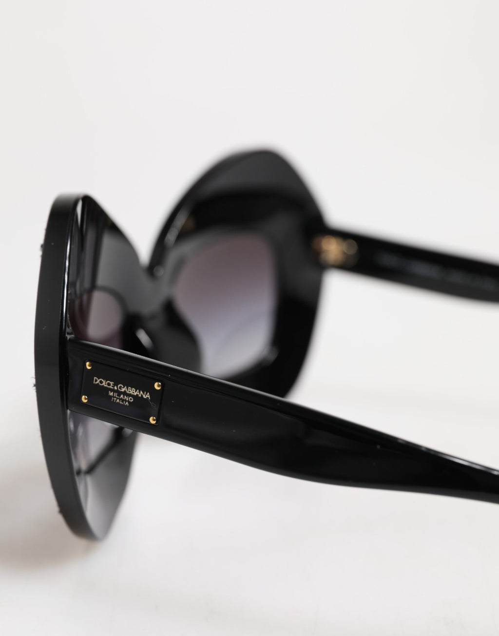 Dolce & Gabbana Black White PIED DE POULE Print Oversized Shades Sunglasses