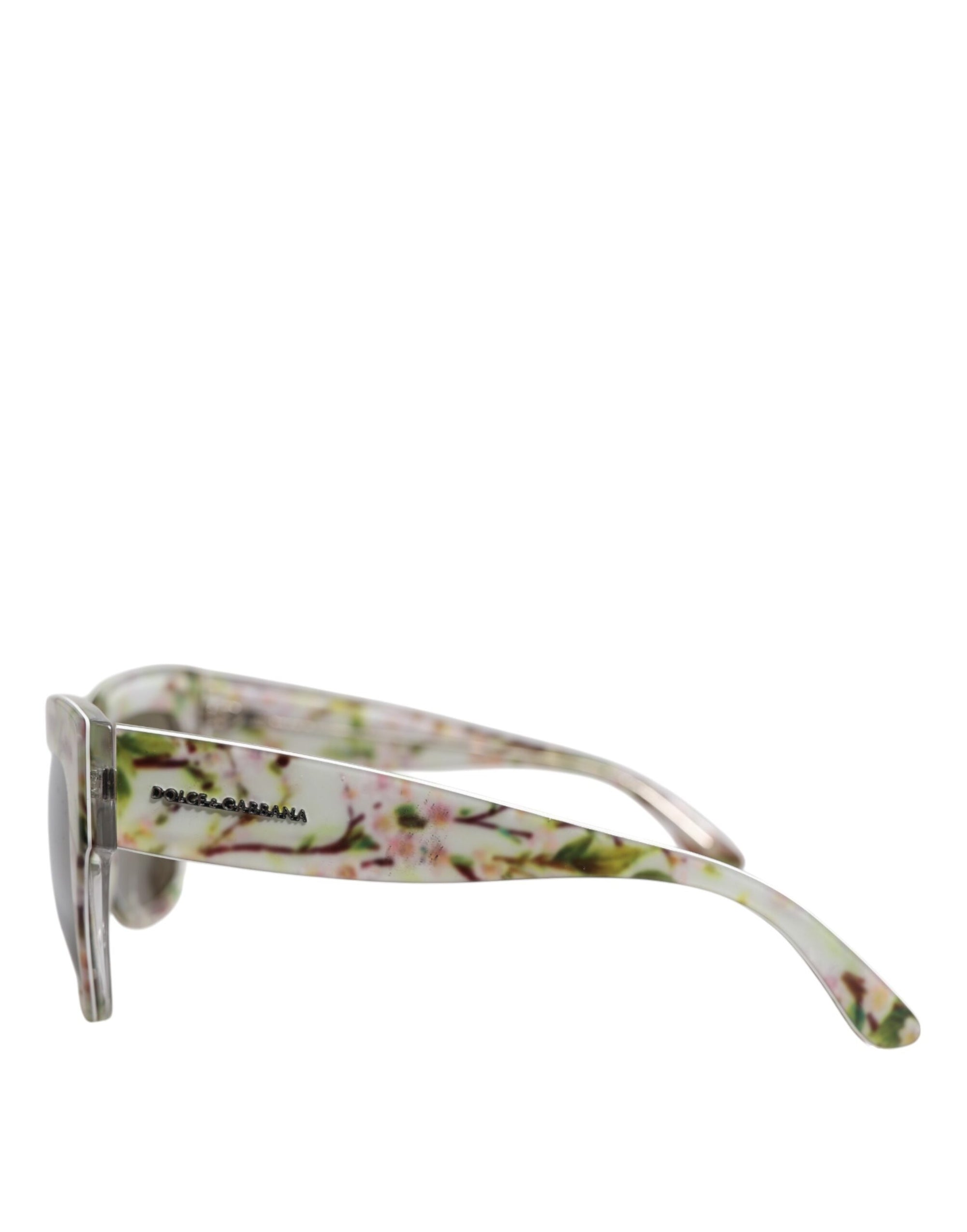 Dolce & Gabbana White DG4231F Floral Acetate Rectangle Shades Sunglasses