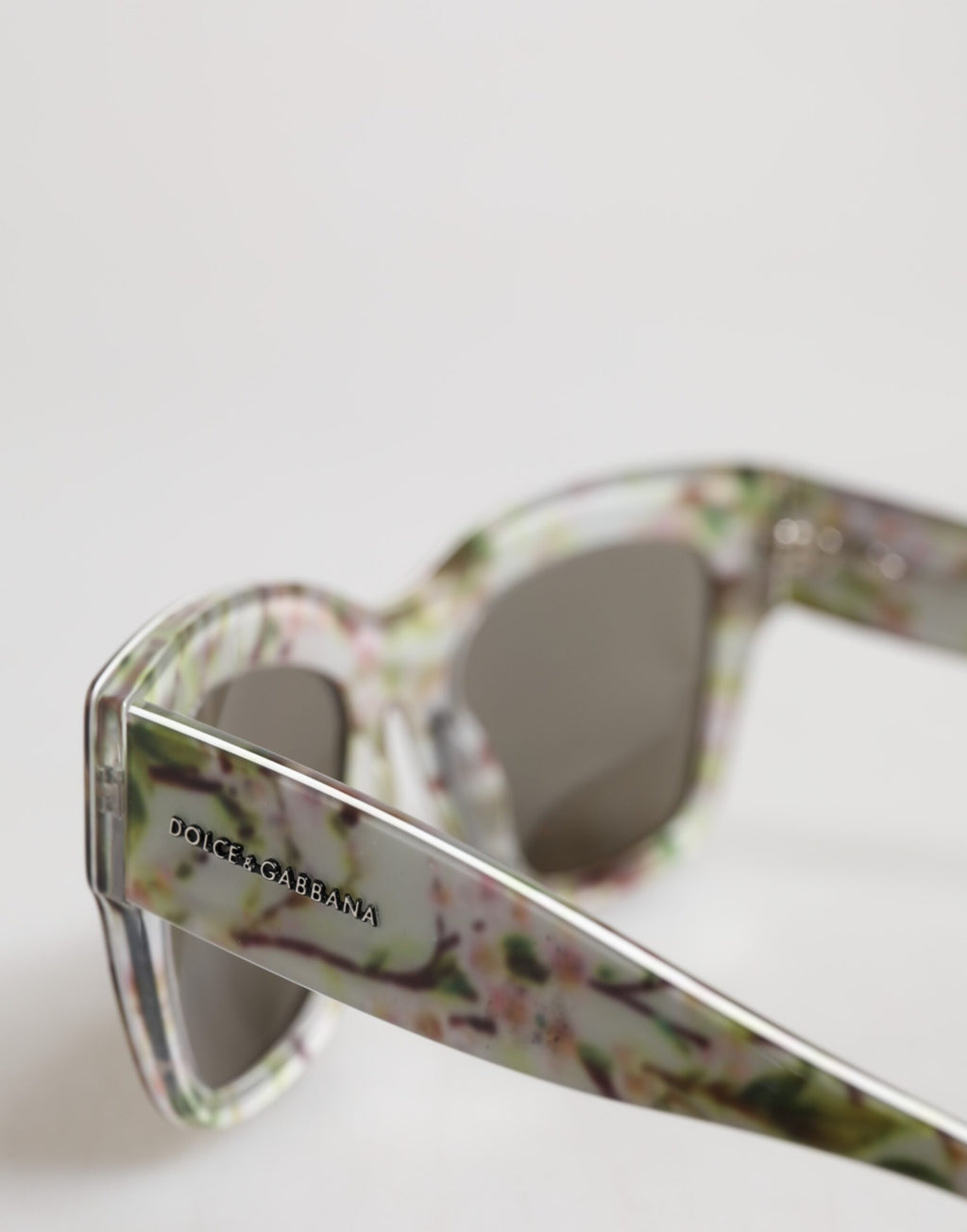 Dolce & Gabbana White DG4231F Floral Acetate Rectangle Shades Sunglasses