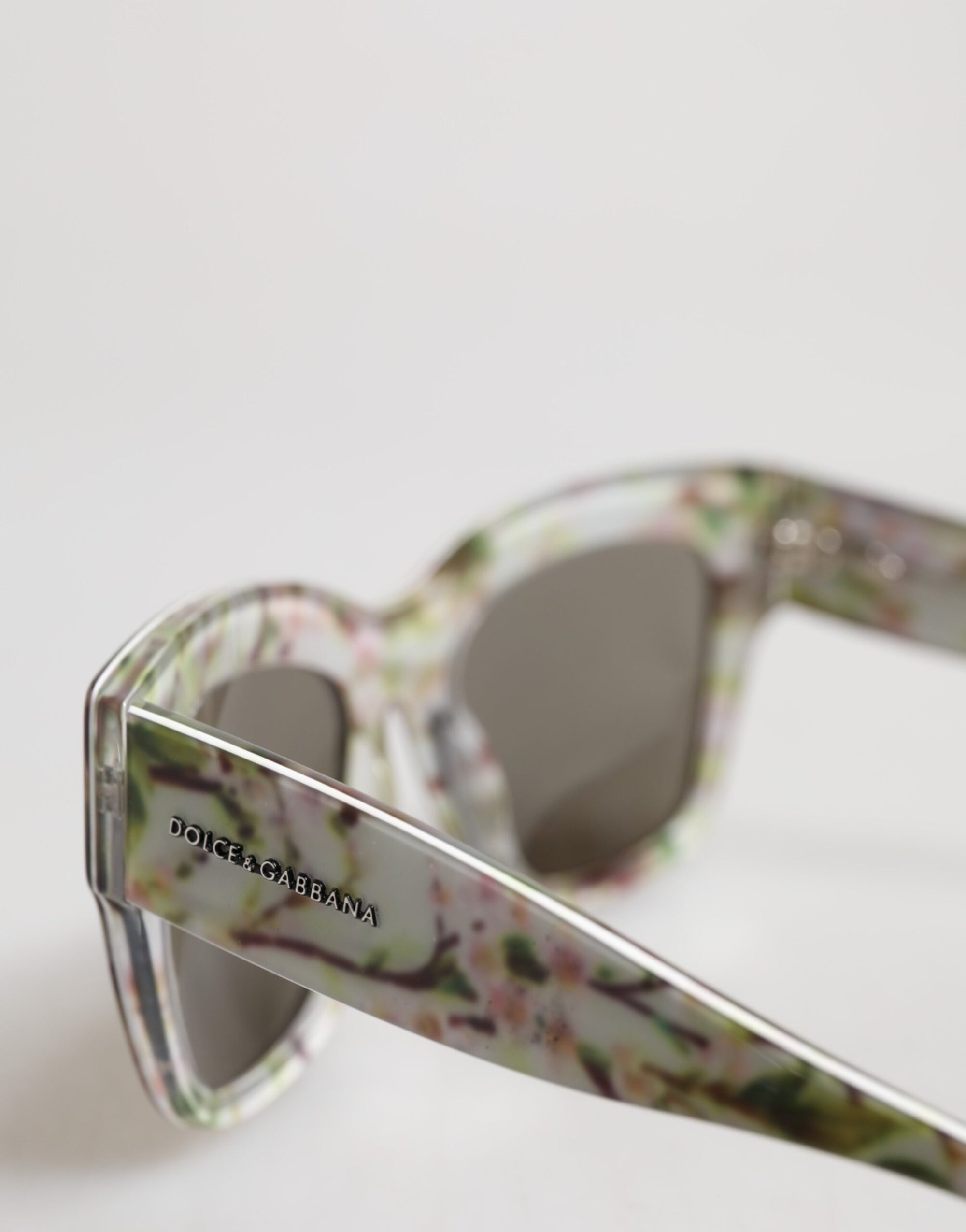 Dolce & Gabbana White DG4231F Floral Acetate Rectangle Shades Sunglasses