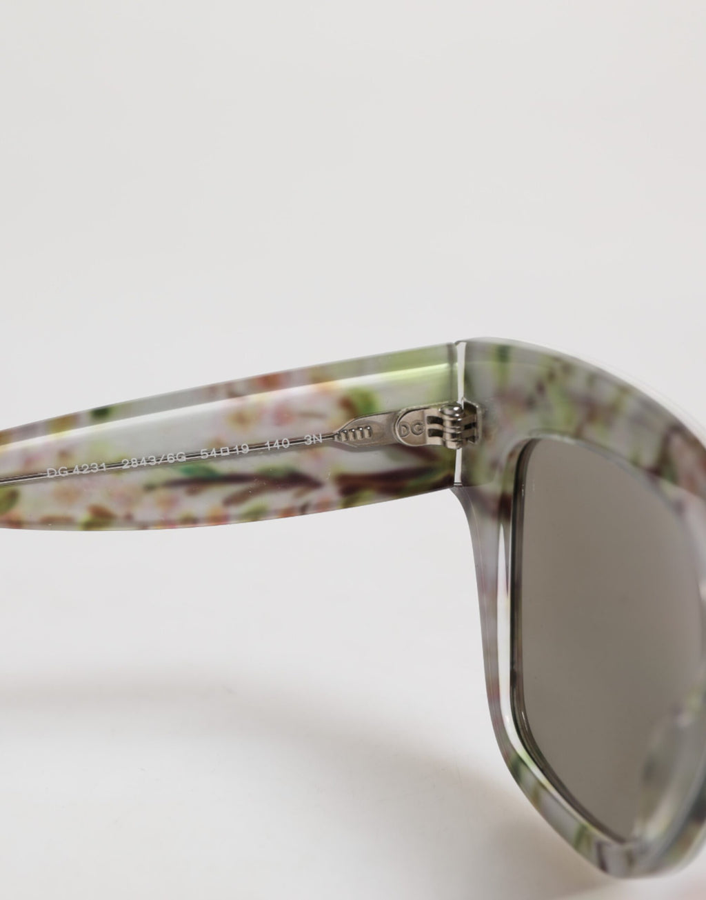Dolce & Gabbana White DG4231F Floral Acetate Rectangle Shades Sunglasses