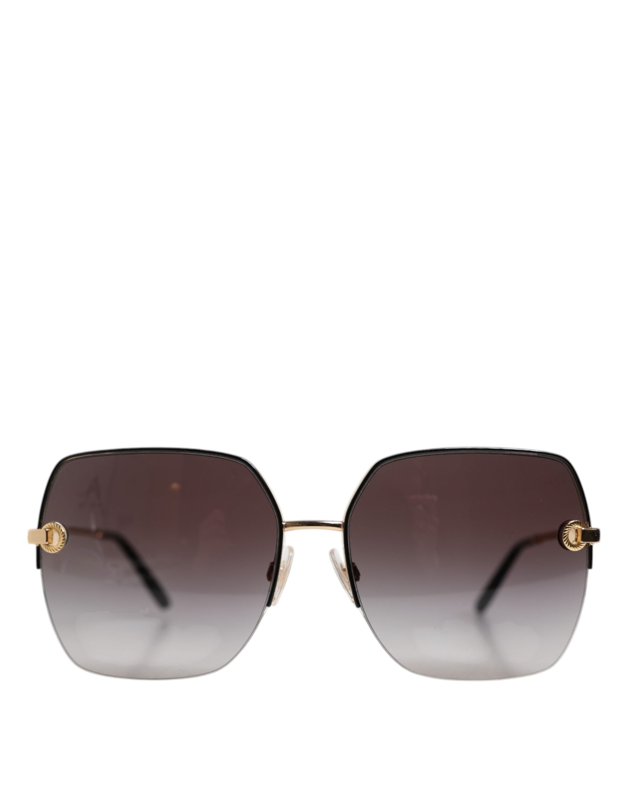 Dolce & Gabbana DG2267 Black Gold Metal Full Rim Square Sunglasses