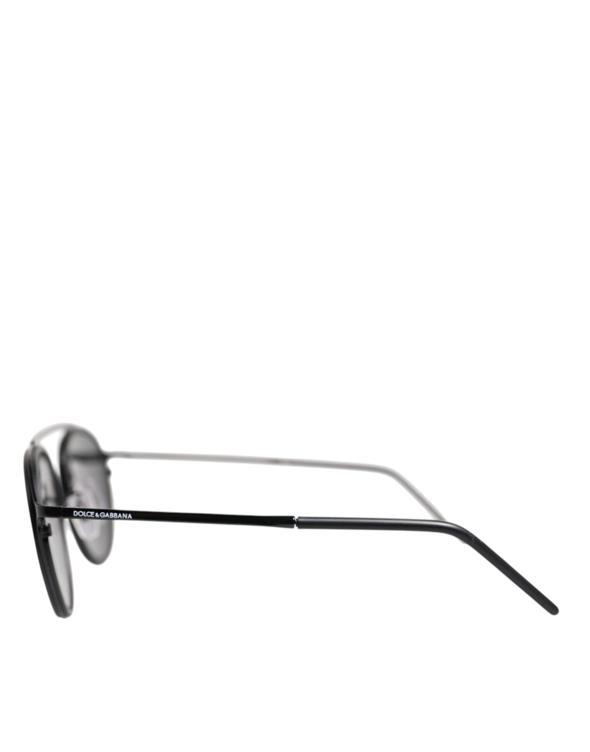 Dolce & Gabbana Matte Black DG2276 Metal Rim Round Shades Sunglasses