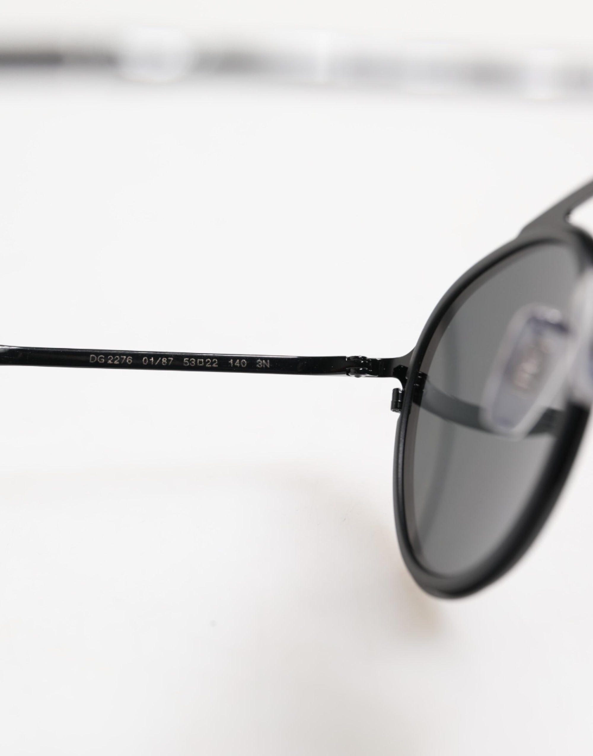 Dolce & Gabbana Matte Black DG2276 Metal Rim Round Shades Sunglasses