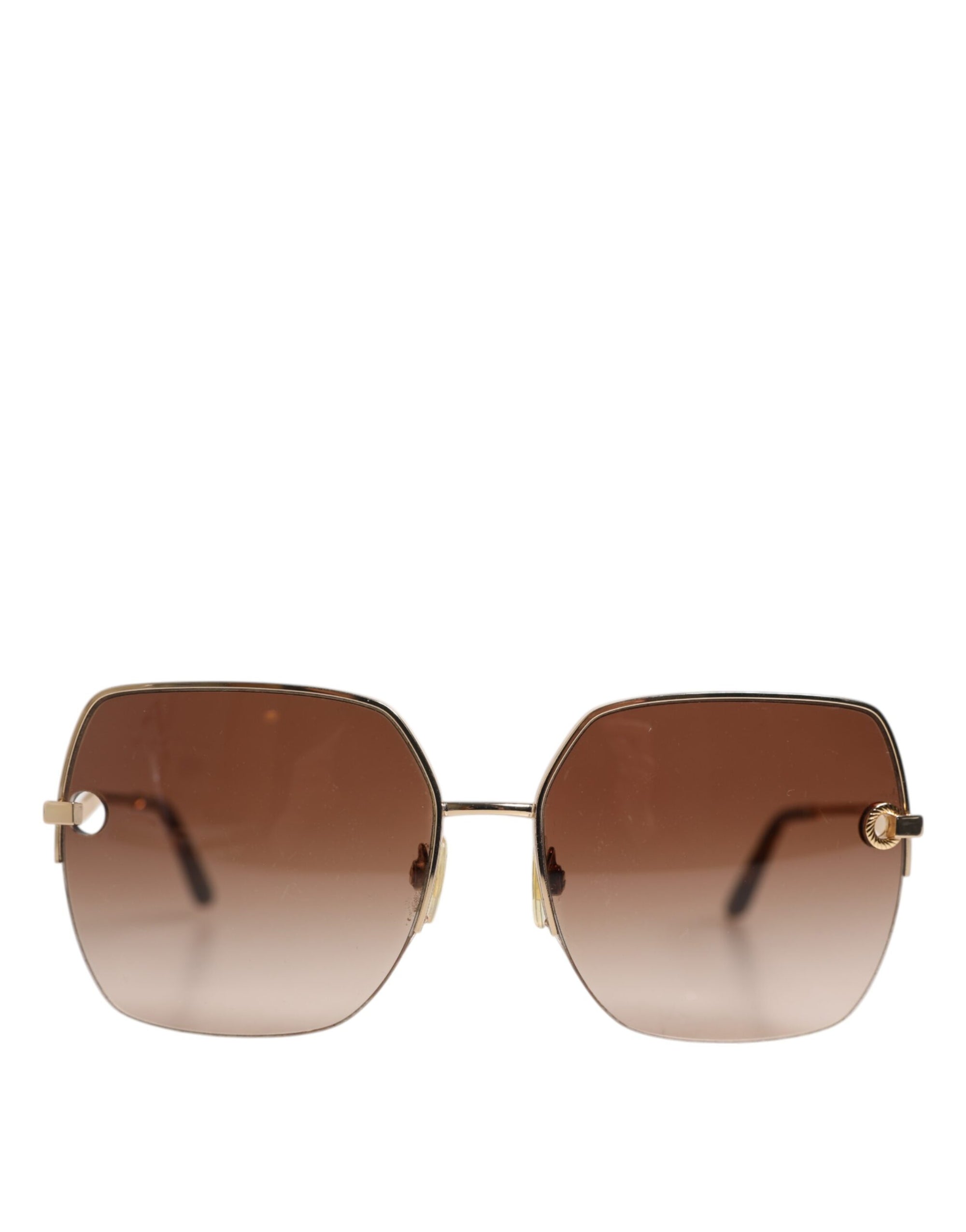 Dolce & Gabbana Gold Brown Gradient Square DG2267 Eyewear Sunglasses
