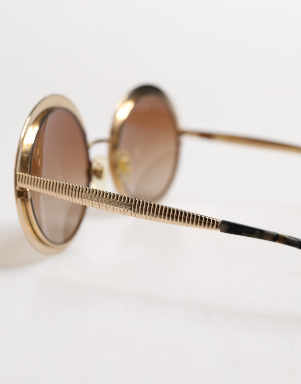 Dolce & Gabbana Gold Brown Gradient Round Frame DG2179 Eyewear Sunglasses