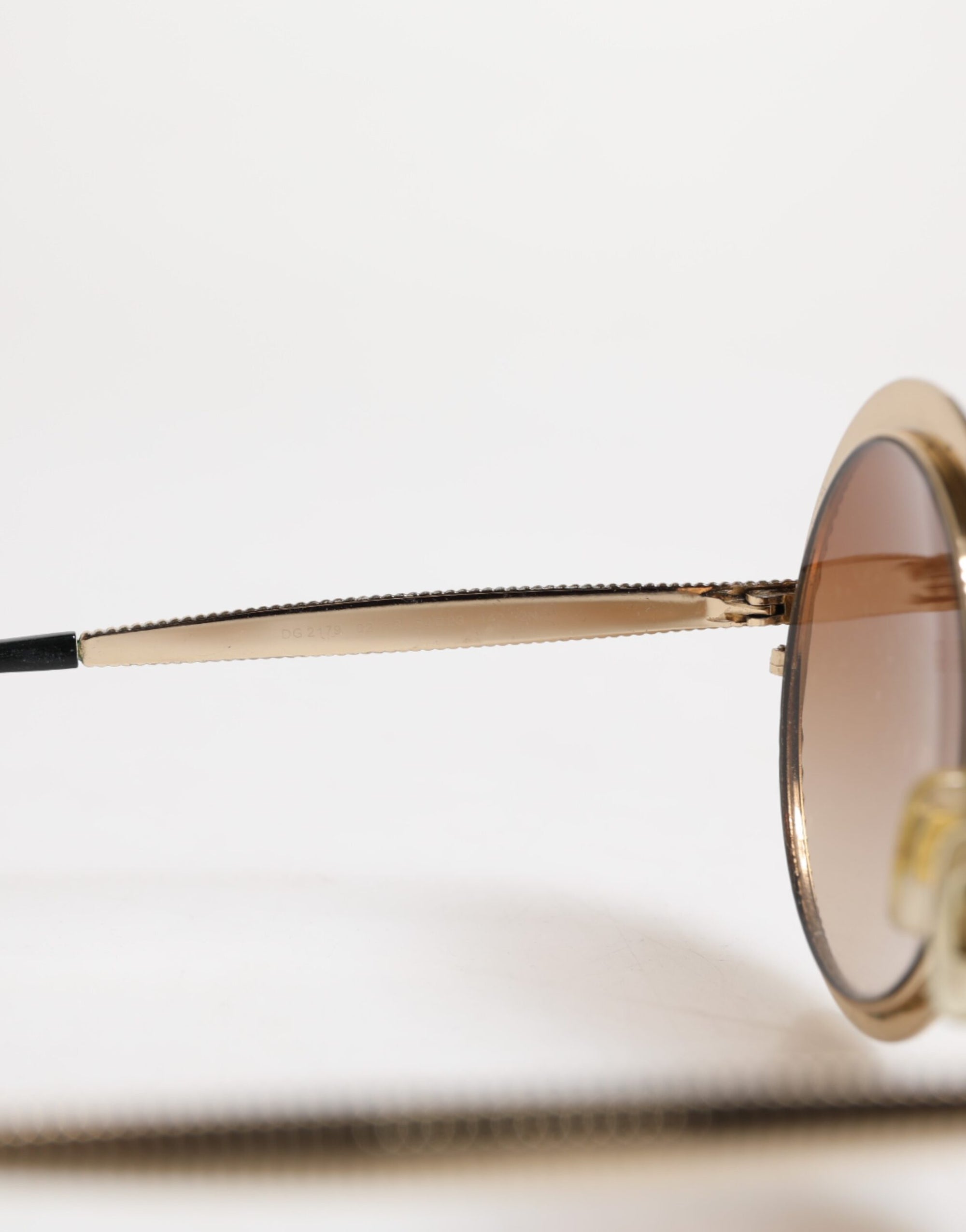 Dolce & Gabbana Gold Brown Gradient Round Frame DG2179 Eyewear Sunglasses