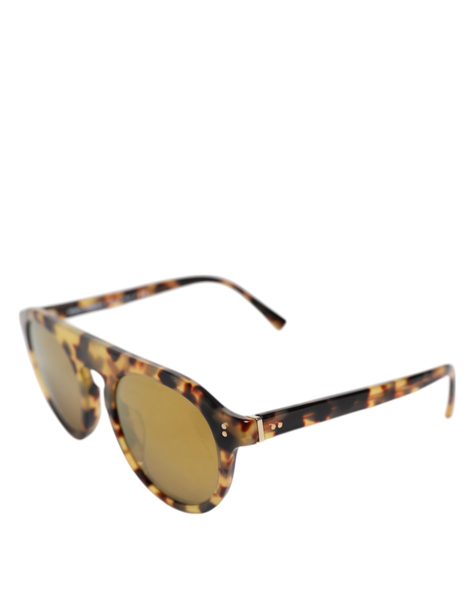 Dolce & Gabbana Brown Acetate Round Leopard Print Eyewear Sunglasses