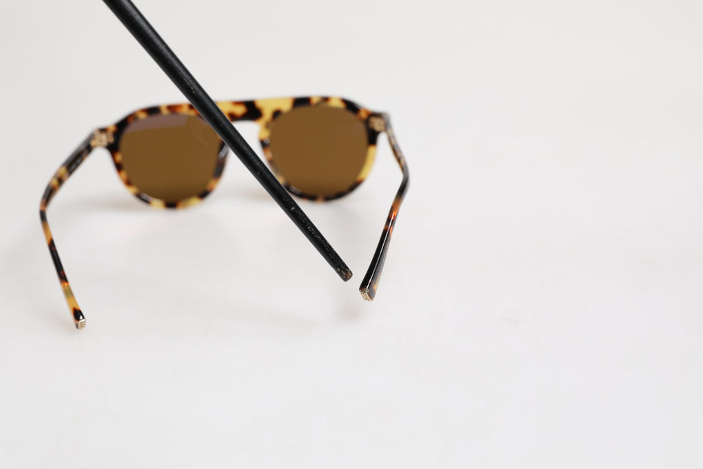 Dolce & Gabbana Brown Acetate Round Leopard Print Eyewear Sunglasses