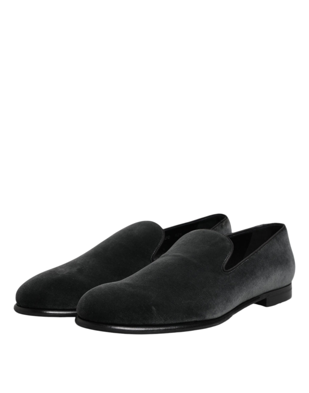 Dolce & Gabbana Black Velvet Slip On Loafers Formal Shoes
