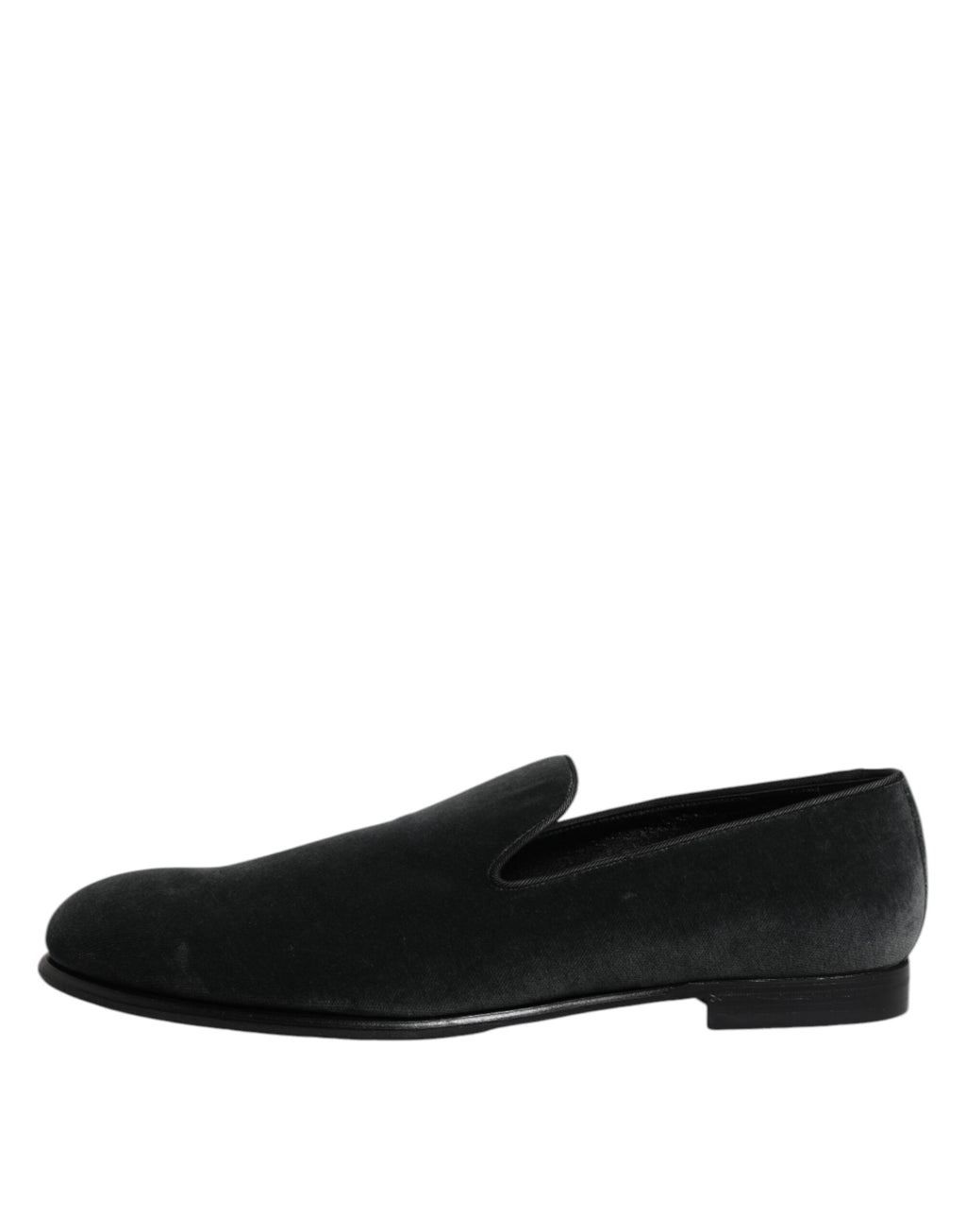Dolce & Gabbana Black Velvet Slip On Loafers Formal Shoes