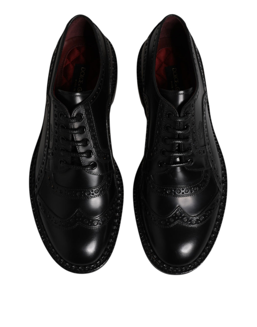 Dolce & Gabbana Black Calf Leather Derby Formal Dress Shoes