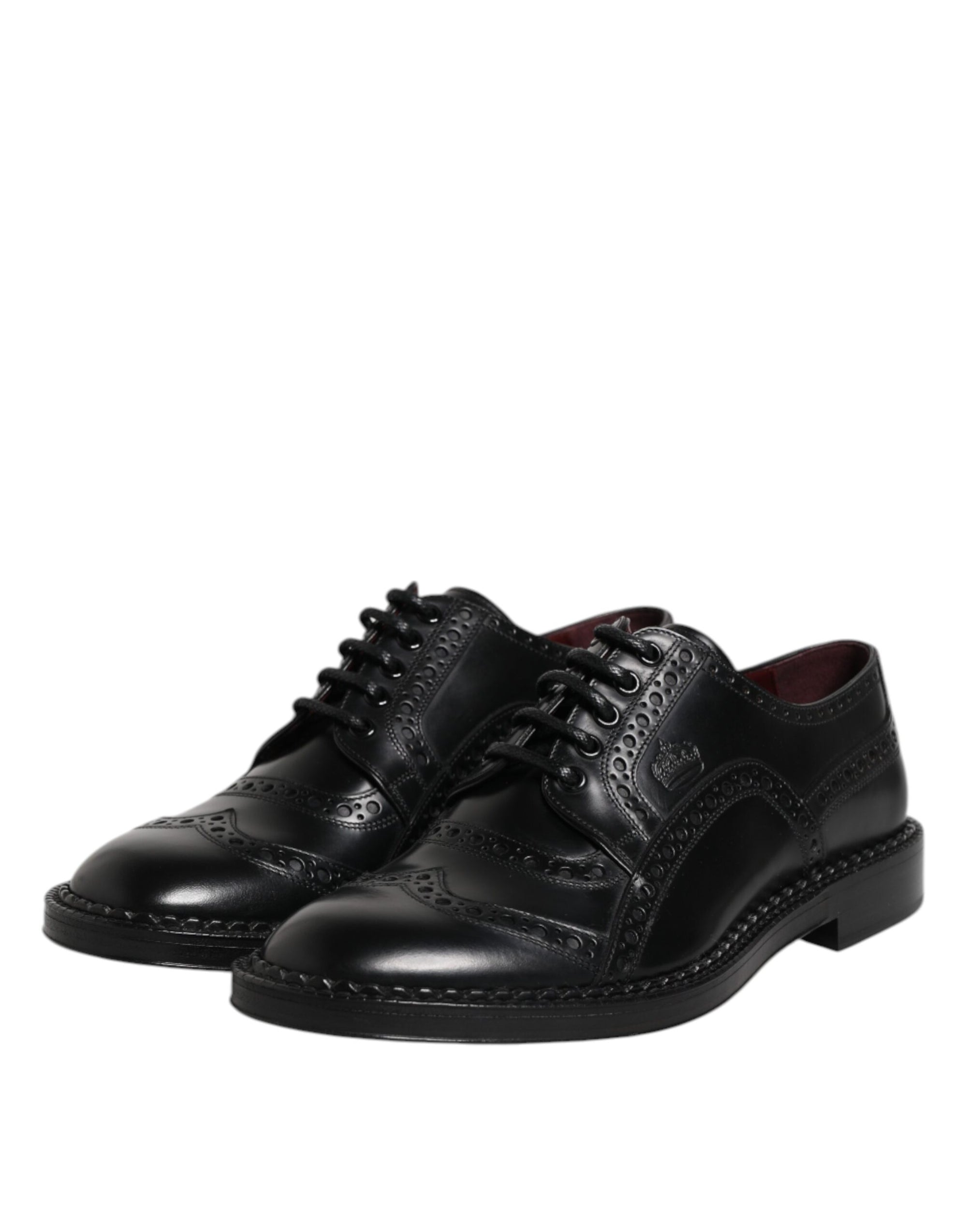 Dolce & Gabbana Black Calf Leather Derby Formal Dress Shoes